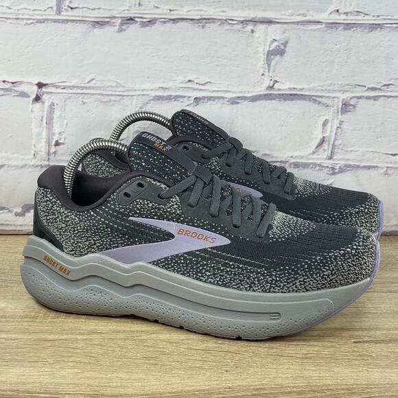 Brooks Ghost Max 2 Running Shoes Women's Size 9 Ebony Lavender Athletic Sneakers - Picture 1 of 8